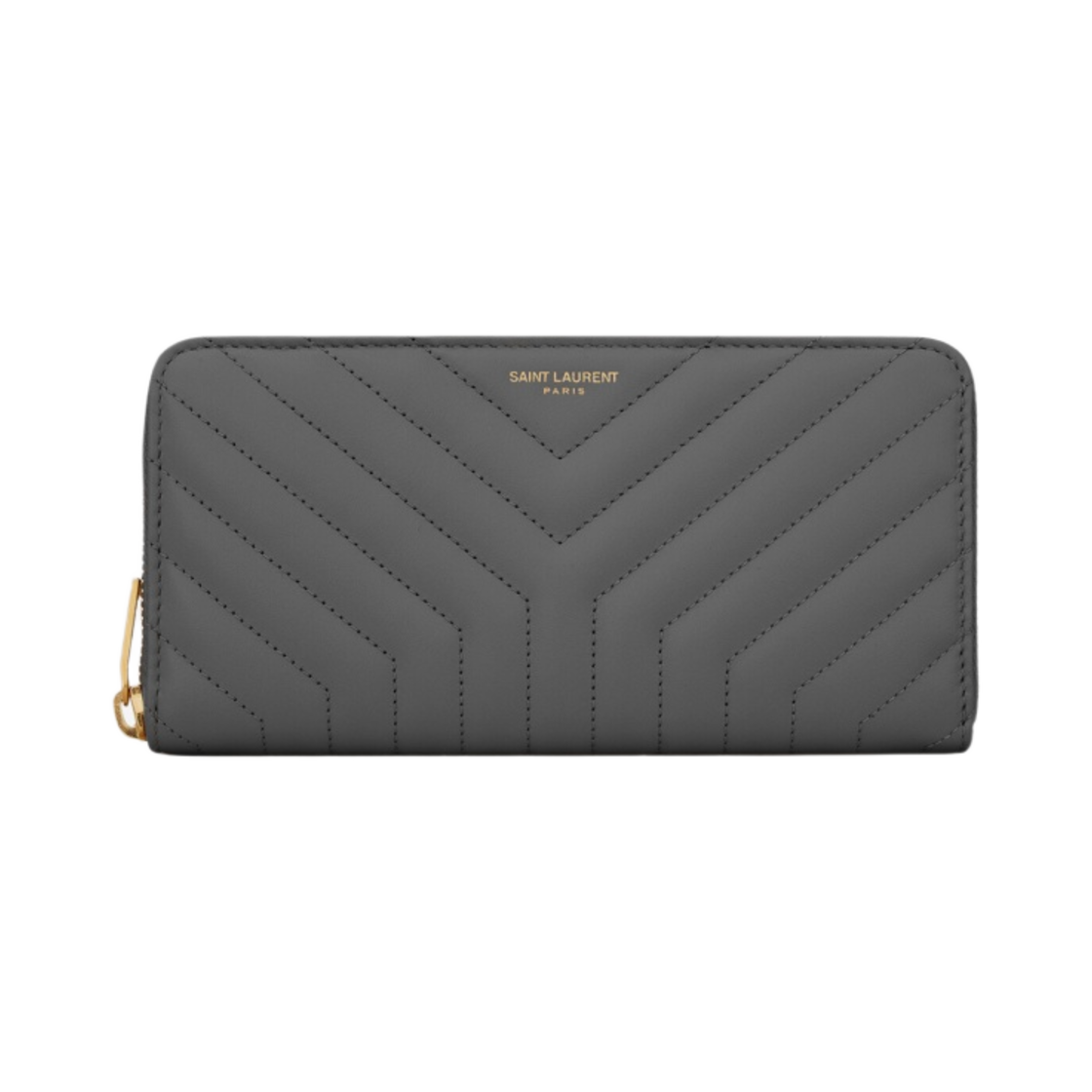 생로랑 퀼티드 레더 조안 지퍼 어라운드 지갑 스톰(Saint Laurent Joan Zip Around Wallet in Quilted Leather Storm) - 1