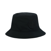 Stone Island 9100014 Cotton Reps Bucket Hat with Compass Embroidery and Contour Band Black - 25FW