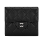 Chanel Classic Small Flap Wallet Lambskin & Silver Black