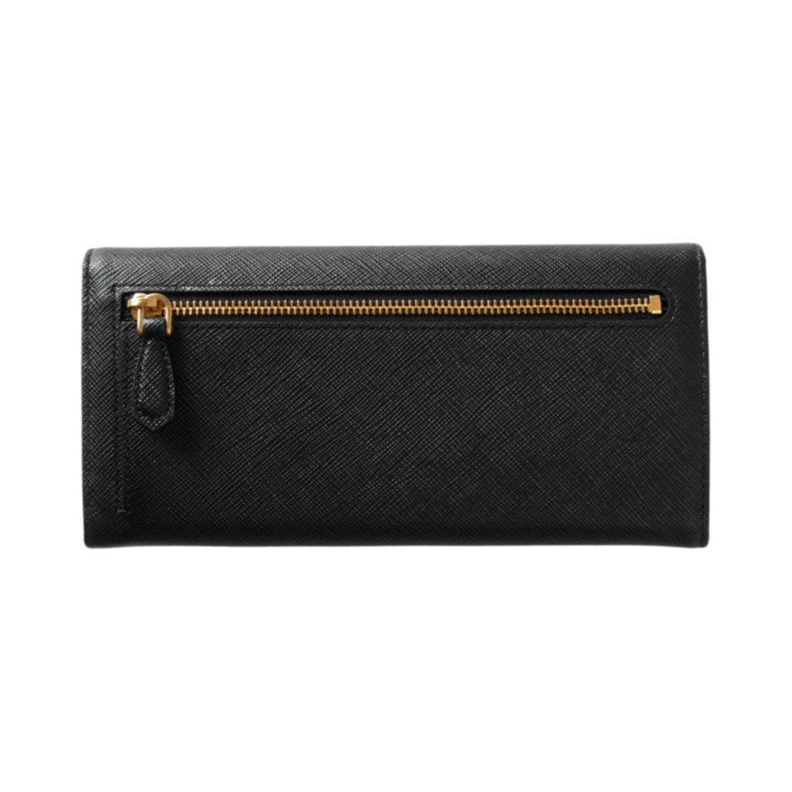 프라다 사피아노 레더 트라이앵글 로고 플랩 장지갑 블랙(Prada Saffiano Leather Triangle Logo Flap Wallet Black) - 2