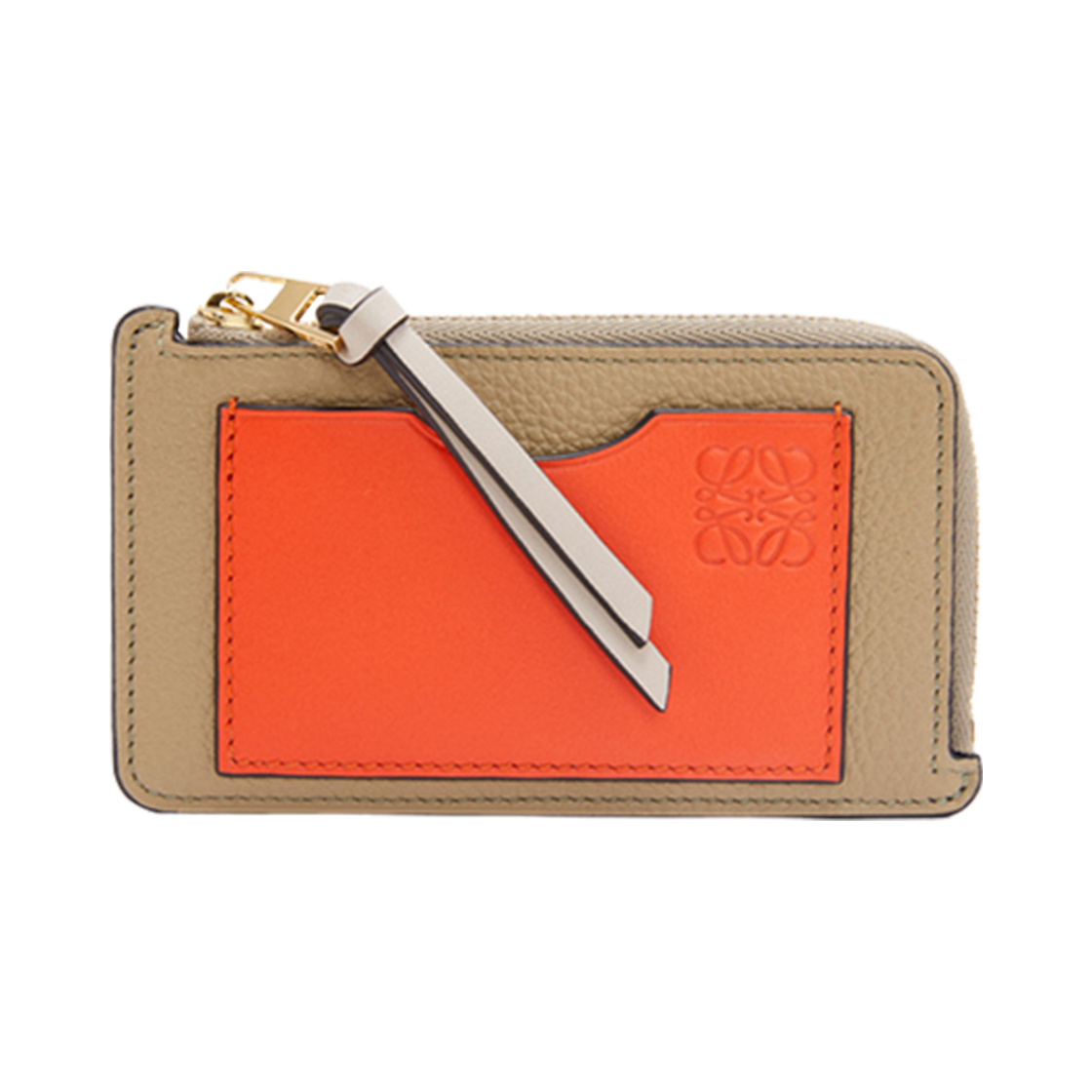 로에베 코인 카드 홀더 인 소프트 그레인드 카프스킨 클레이 그린 비비드 오렌지 | Loewe | KREAM