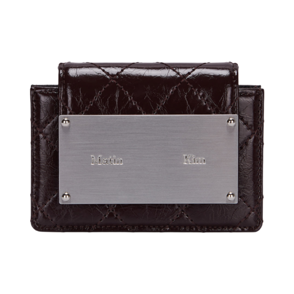 - Matin Kim Quilting Accordion Wallet Dark Brown