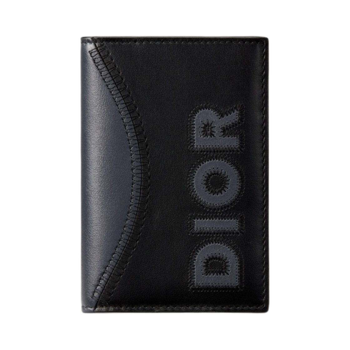 디올 BI 폴드 카드 홀더 딥 그레이 스무스 카프스킨 마르퀘트리 디올 시그니쳐(Dior Bi Fold Card Holder Deep Gray Smooth Calfskin Marquetry Dior Signature) - 1