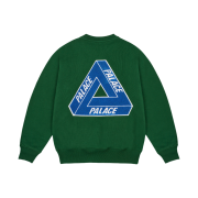 Palace Chenille Tri-Ferg Crew Racey Green - 24FW
