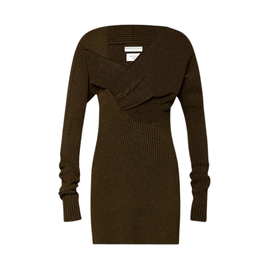 610188VKMT02207 (W) Bottega Veneta Weave Knit Dress Brown