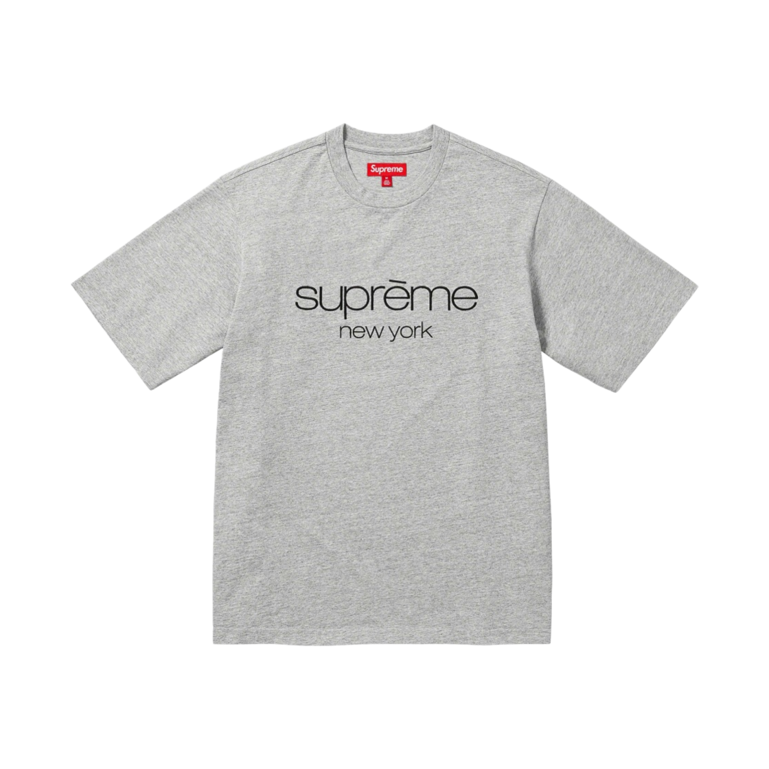 슈프림 클래식 로고 숏슬리브 탑 헤더 그레이 - 23FW