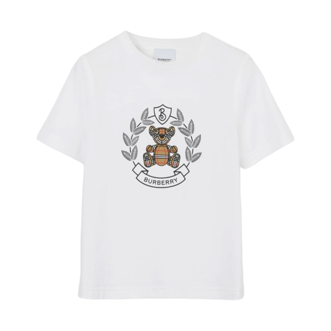 (키즈) 버버리 토마스 베어 프린트 코튼 티셔츠 화이트((Kids) Burberry Thomas Bear Print Cotton T-Shirt White) - 1