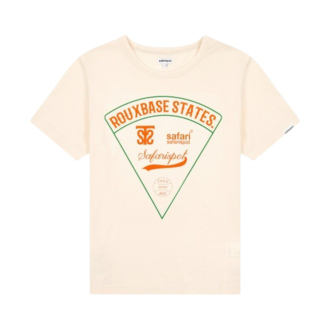 사파리스팟 루베이스 스쿨 잇더피자 스트라이프 티 아이보리(Safarispot Roux Base School Eat The Pizza Tee Ivory) - 1