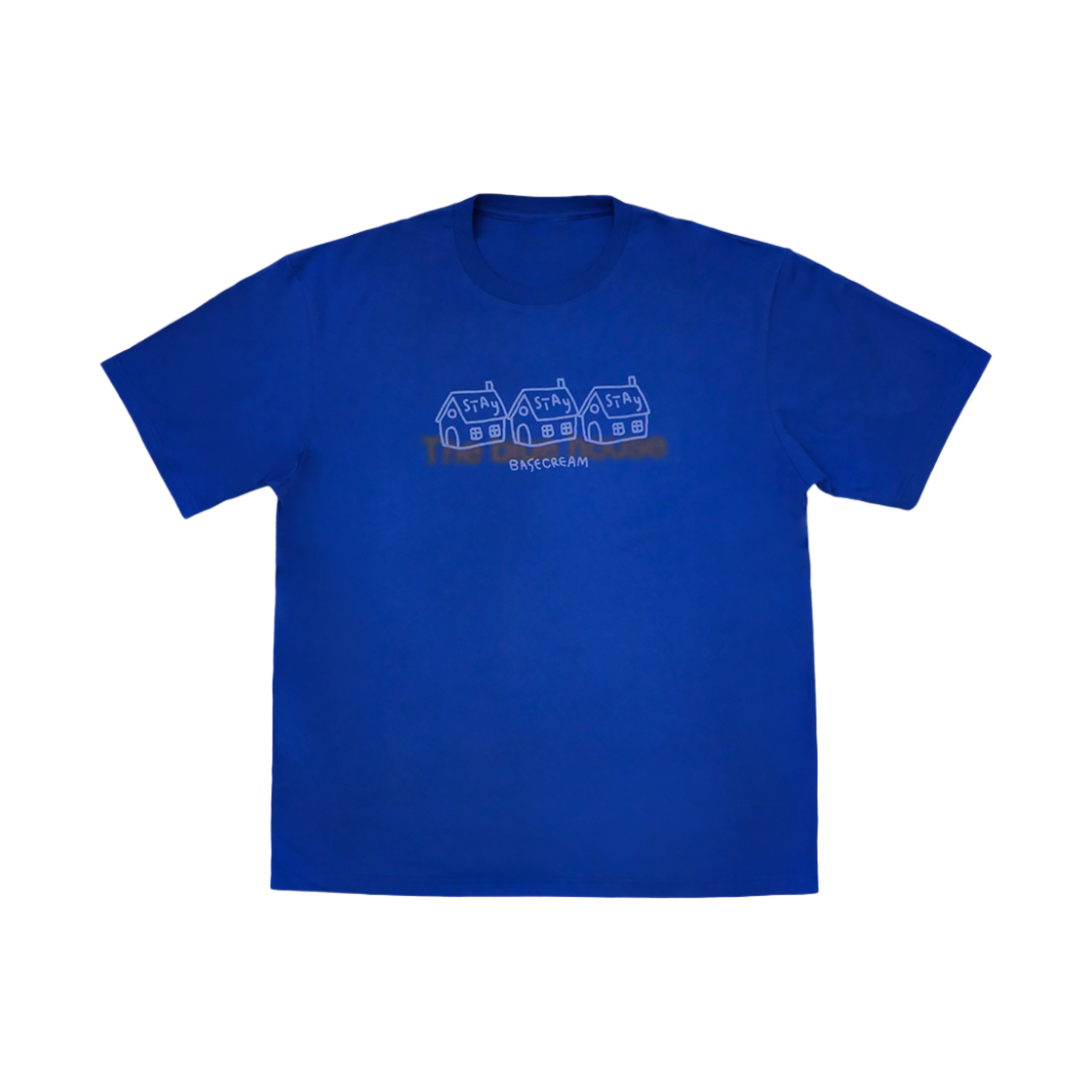 베이스크림 블루하우스 티셔츠 블루(Basecream Blue House Tee Blue)