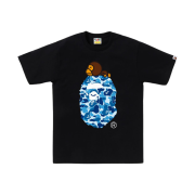 BAPE ABC Camo Milo on Big Ape T-Shirt Black Blue
