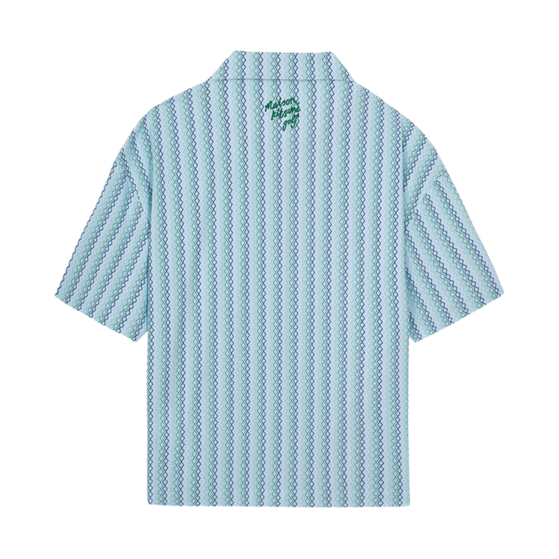 메종 키츠네 프로파일 폭스 다이아몬드 스트라이프 숏슬리브 셔츠 스카이 블루(Maison Kitsune Profile Fox Diamond Stripe Short Sleeve Shirt Sky Blue) - 2