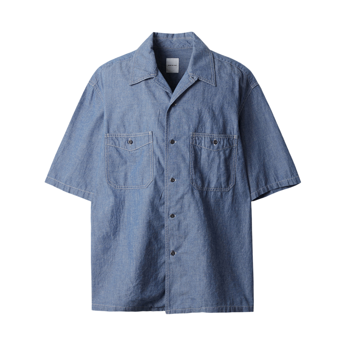 시리즈 샴브레이 숏 슬리브 오픈 칼라 셔츠 인디고(Series Chambray Short Sleeve Open Collar Shirt Indigo) - 1