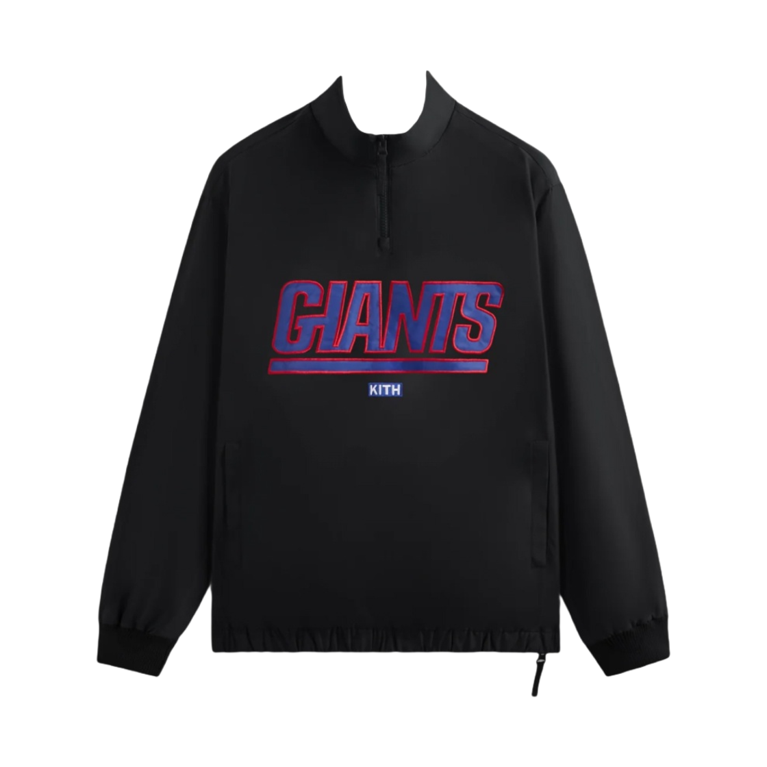 키스 x NFL 자이언츠 나일론 모크넥 쿼터 집 블랙(Kith x NFL Giants Nylon Quarter Zip Mock Neck Black) - 1