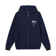 Stussy World Tour Zip Hoodie Navy 2021