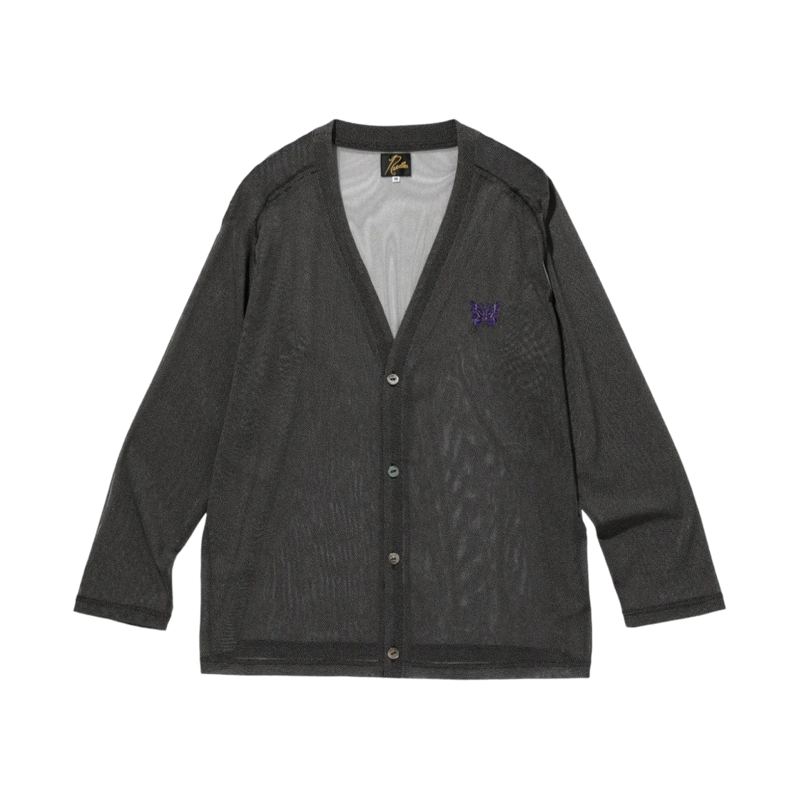 니들스 브이넥 폴리 메쉬 가디건 블랙(Needles V-Neck Poly Mesh Cardigan Black) - 1