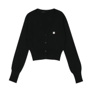 (W) Bohemian Seoul Y Symbol Long Sleeve Cardigan Black