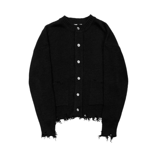 SE24SKN01BK Surface Edition Damaged Cardigan Black