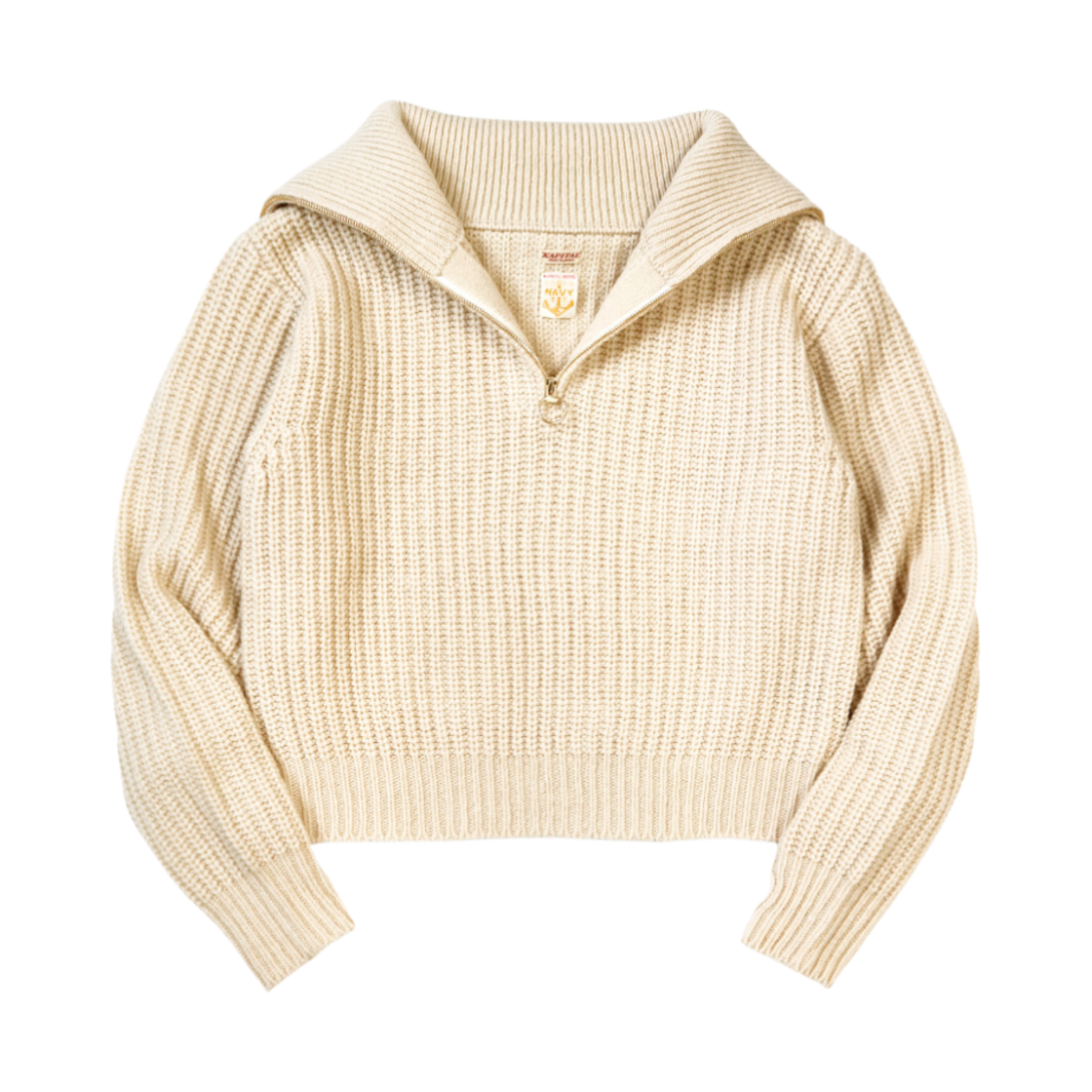 캐피탈 3G 울 립드 집업 풀오버 키나리(Kapital 3G Wool Ribbed Zip Up Pullover Kinari) - 1