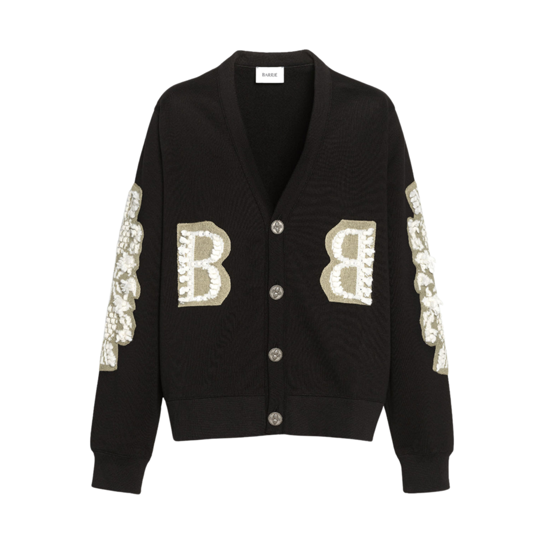 (W) 배리 로고 캐시미어 가디건 블랙((W) Barrie Logo Cashmere Cardigan Black)
