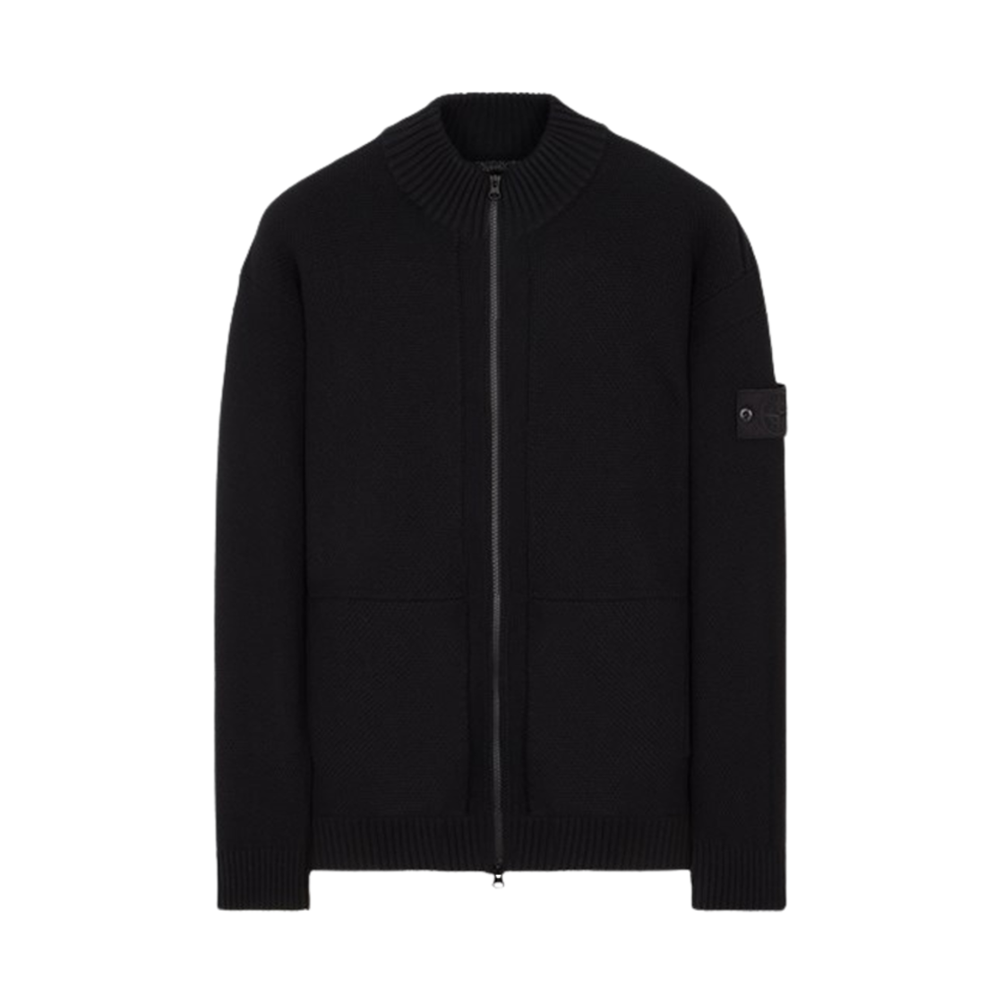 스톤 아일랜드 561FA 고스트 피스 질롱 울 목 네크 니트 블랙 - 23FW(Stone Island 561FA Ghost Piece Geelong Wool Mock Neck Knit Black - 23FW) - 1