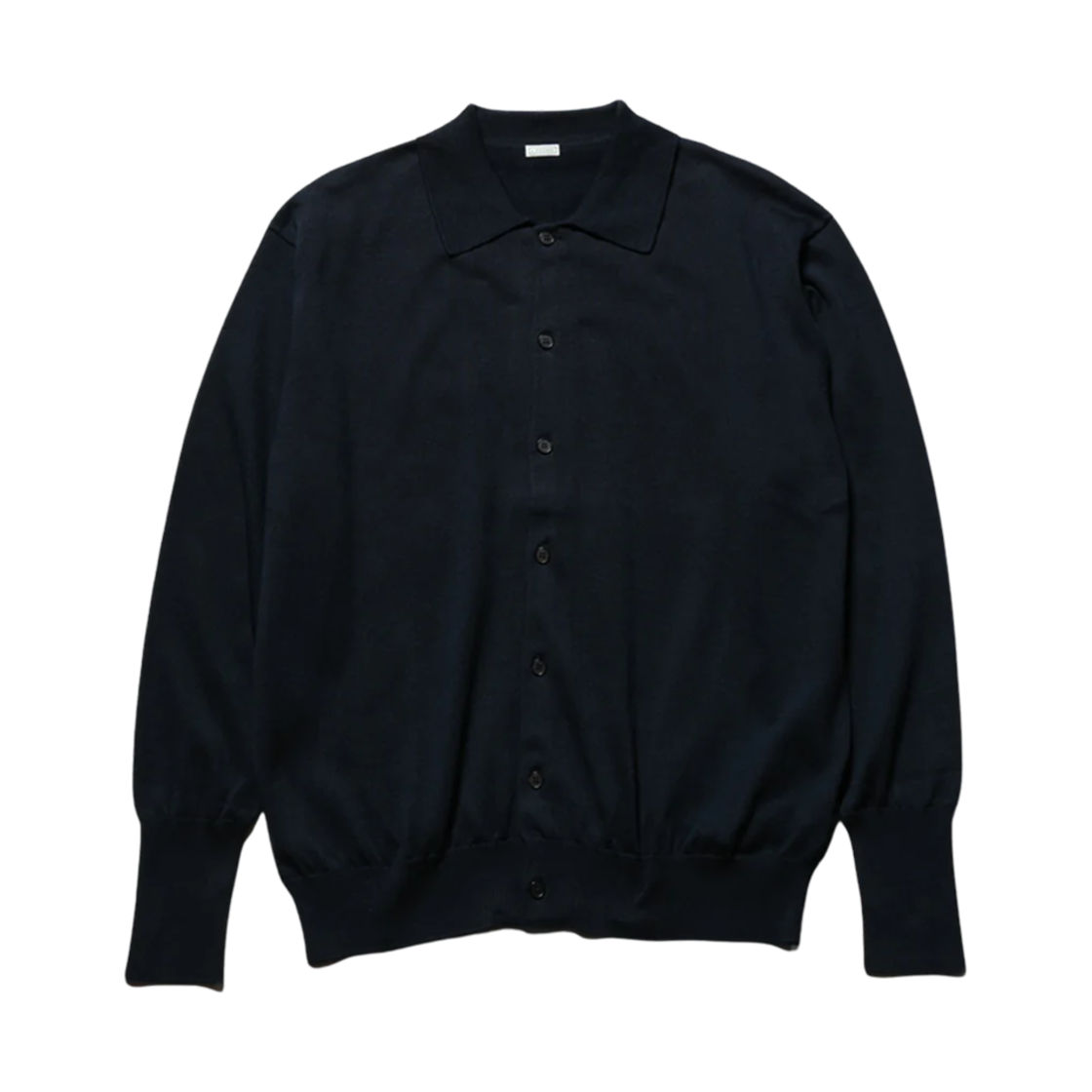 아프레쎄 코튼 니트 폴로 칼라 가디건 네이비 - 25SS(A.Presse Cotton Knit Polo Collar Cardigan Navy - 25SS)