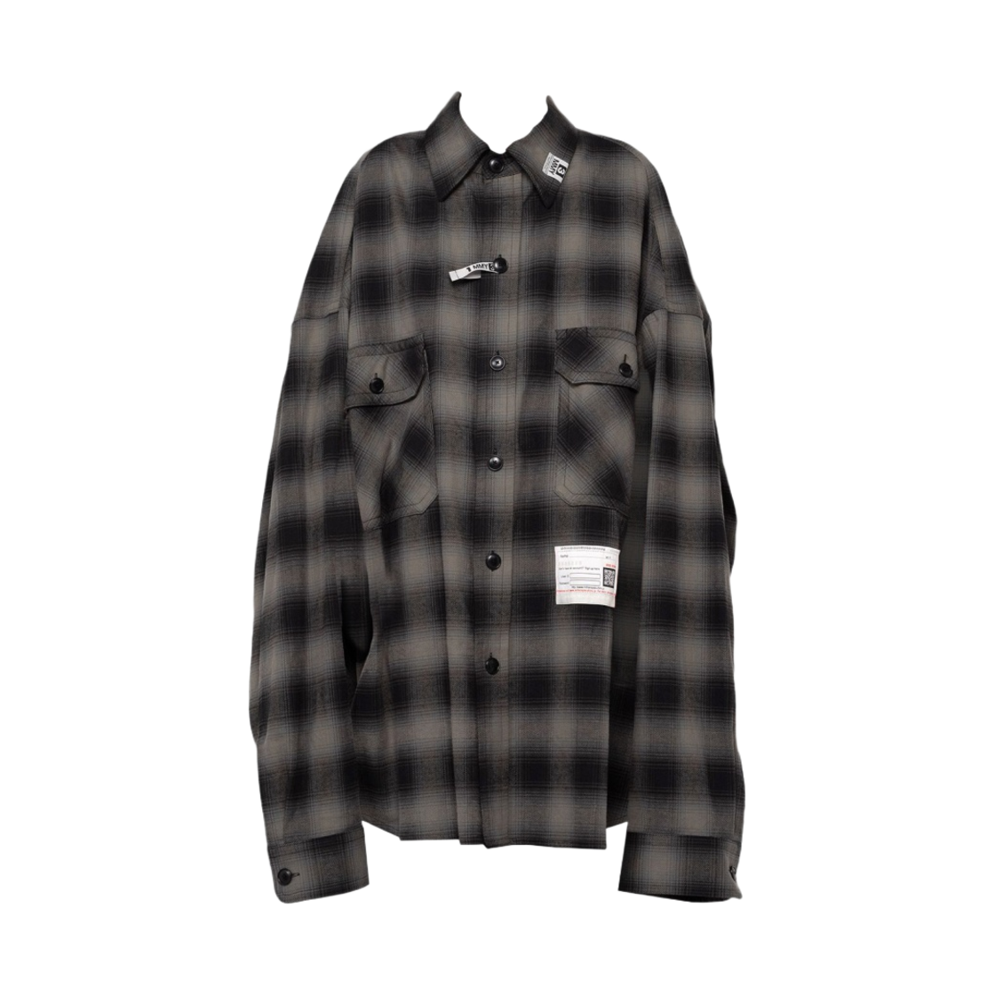 메종 미하라 야스히로 슈퍼 빅 체크 롱슬리브 셔츠 블랙(Maison Mihara Yasuhiro Super Big Check Long Sleeve Shirt Black) - 1