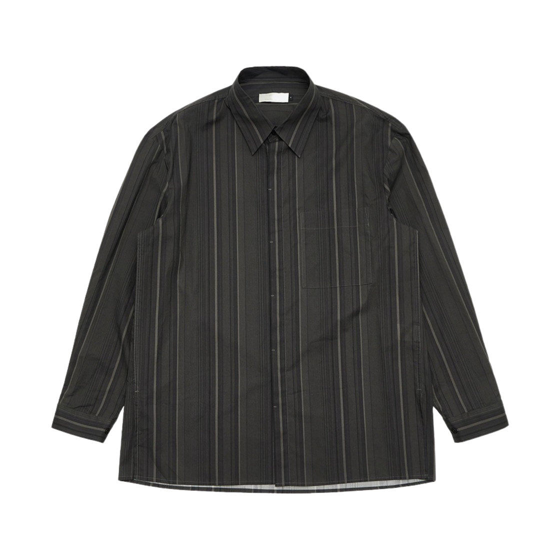 KM4DSHLAM37BR Amomento Stripe Square Pocket Oversized Shirts Brown - 24FW