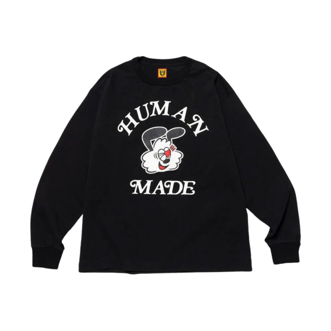 휴먼 메이드 x 베르디 걸스 돈 크라이 화이트 데이 롱슬리브 티셔츠 블랙(Human Made x Verdy Girls Don't Cry White Day L/S T-Shirt Black)
