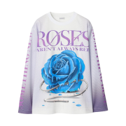 (W) Burberry Rose Print Top Royal