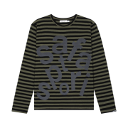 [KREAM 단독] Safarispot Ticketing Stripe Border Tee Olive