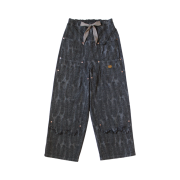 Kapital 12 oz. Magpie Denim W Knee Easy Baggy Pants Black