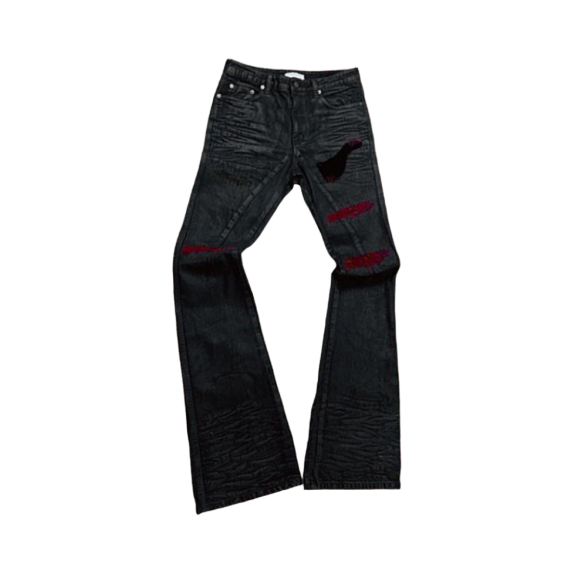 언더마이카 x 에모스탠스클럽 에문 디스트로이드 카우하이드 스웨이드 레드 스티치 데님 토레아도르 - 23FW(Undermycar x Emostanceclub Emoun Destroyed Cowhide Suede Red Stitch Denim Toreador - 23FW)