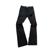 Undermycar x Emostanceclub Emoun Destroyed Cowhide Suede Red Stitch Denim Toreador - 23FW