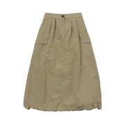 SLOW RECORD HOUSE Nylon Cargo Long Skirt Beige