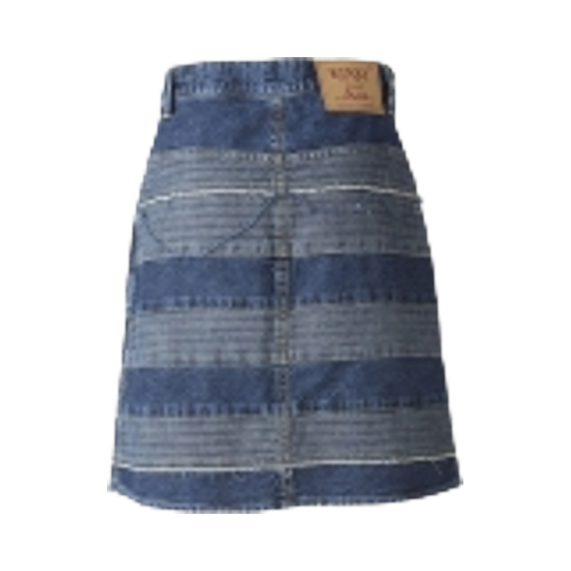 (W) 히스테릭 글래머 스크래치 A라인 데님 미니 스커트 라이트 인디고 블루((W) Hysteric Glamour Scratch A-Line Denim Mini Skirt Light Indigo Blue) - 2