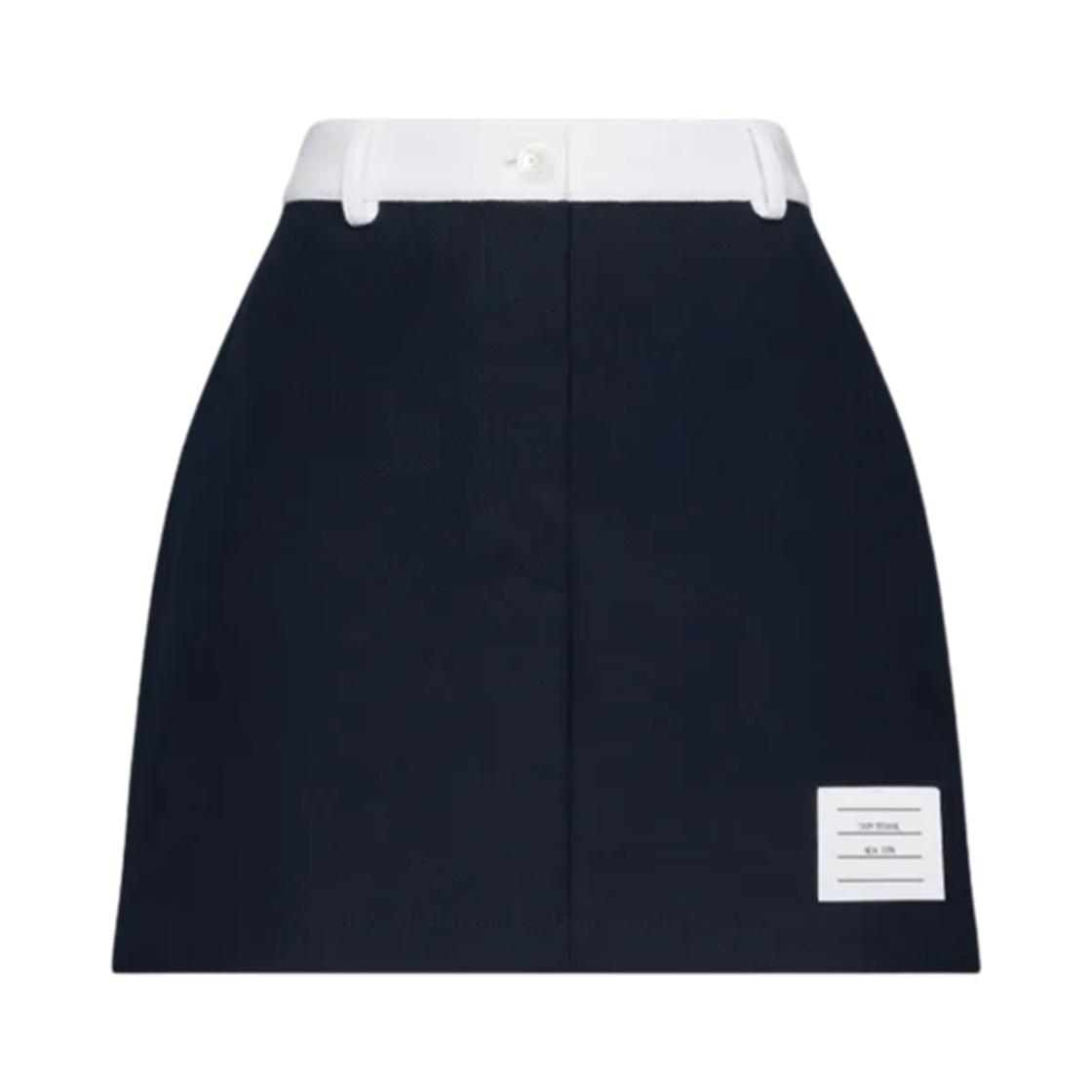 (W) 톰브라운 테크 트윌 미니 스커트 네이비((W) Thom Browne Tech Twill Mini Skirt Navy) - 1