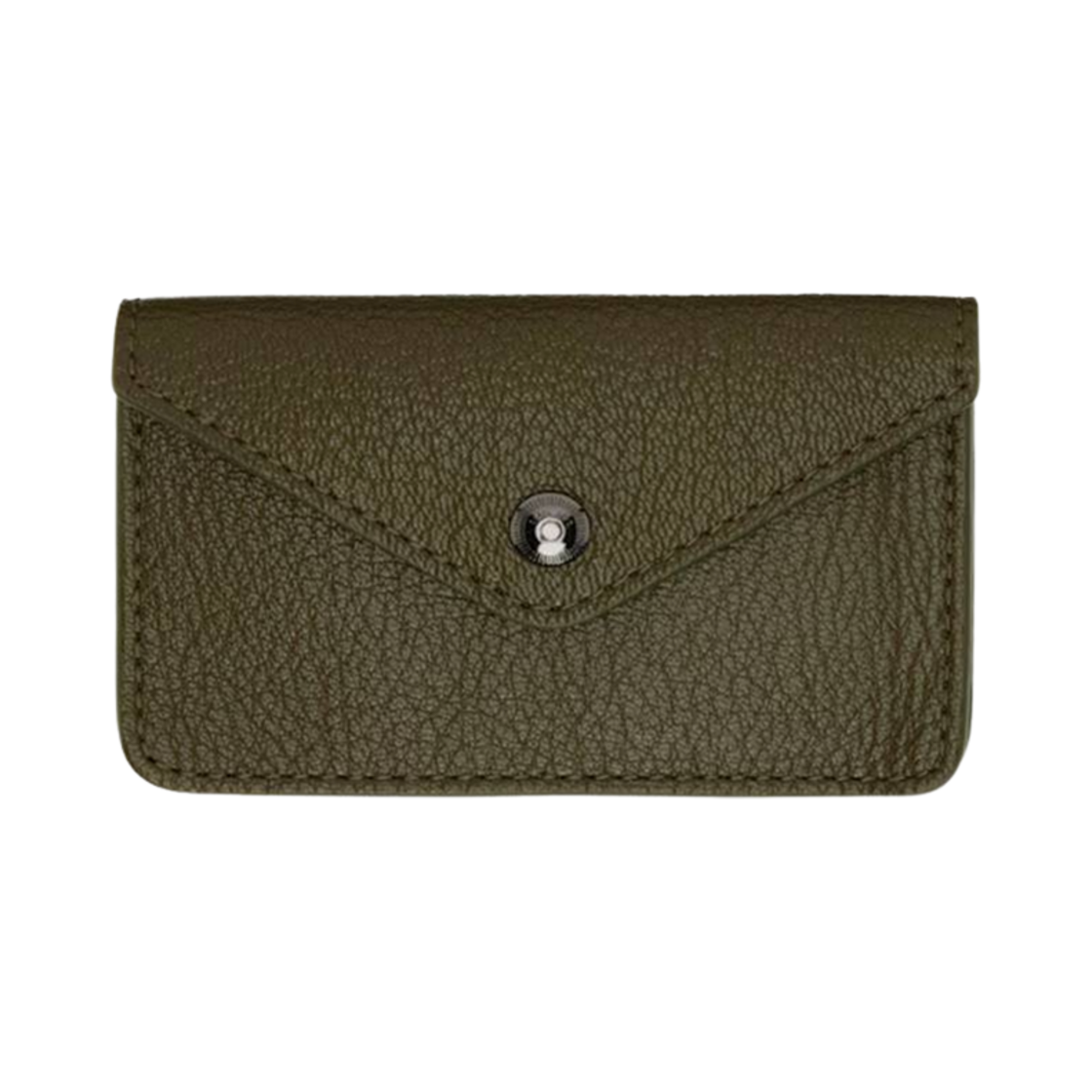 SL0061-LL0035-628 Lemaire Grained Leather Enveloppe Coin Purse Pesto