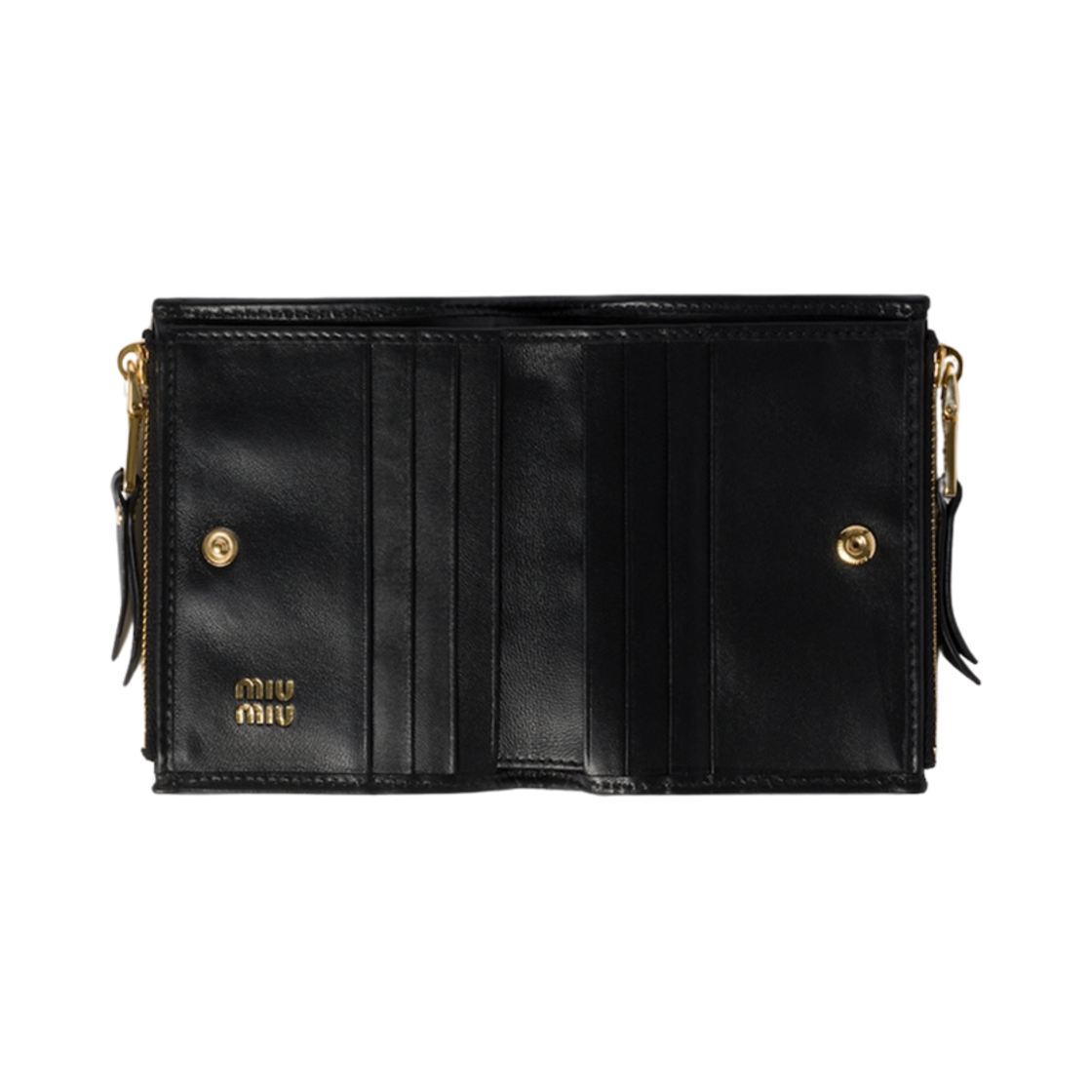 미우 미우 스몰 마테라쎄 나파 레더 월렛 블랙(Miu Miu Small Matelasse Nappa Leather Wallet Black) - 2