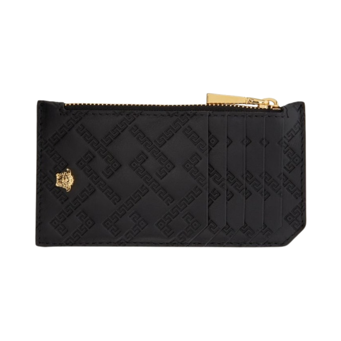 DP37855-DVBRF-D41OH Versace Greek Medusa Head Card Holder Black