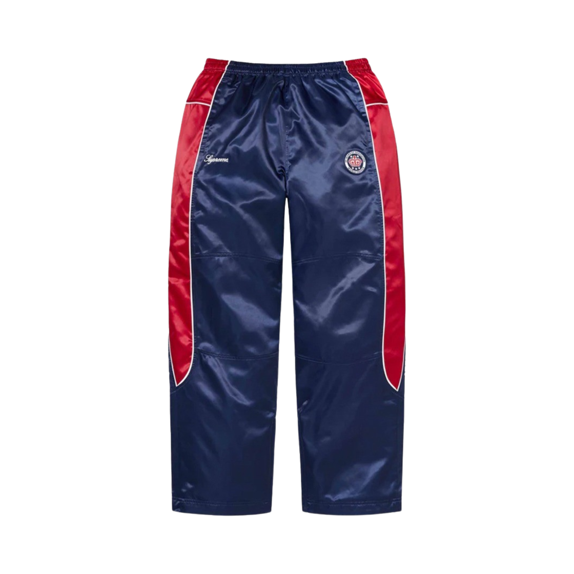KM4APALSP11NY Supreme Satin Track Pant Navy - 24SS