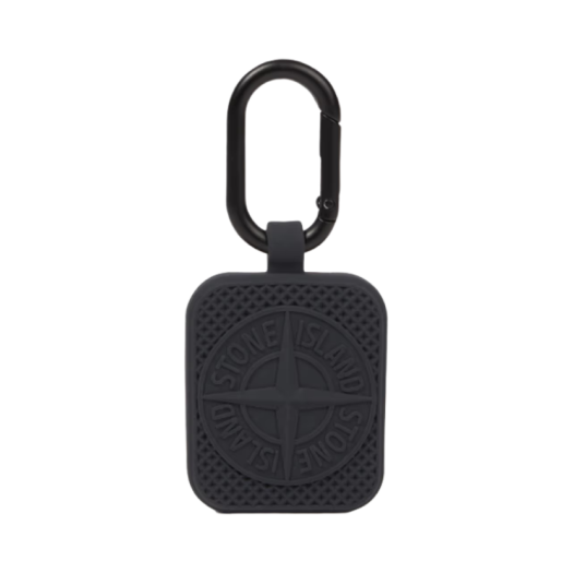 K1S1598000-04S0209-V0062 Stone Island 9800004 Rubberised Silicone Airtag Holder with Carabiner Lead Grey - 25SS