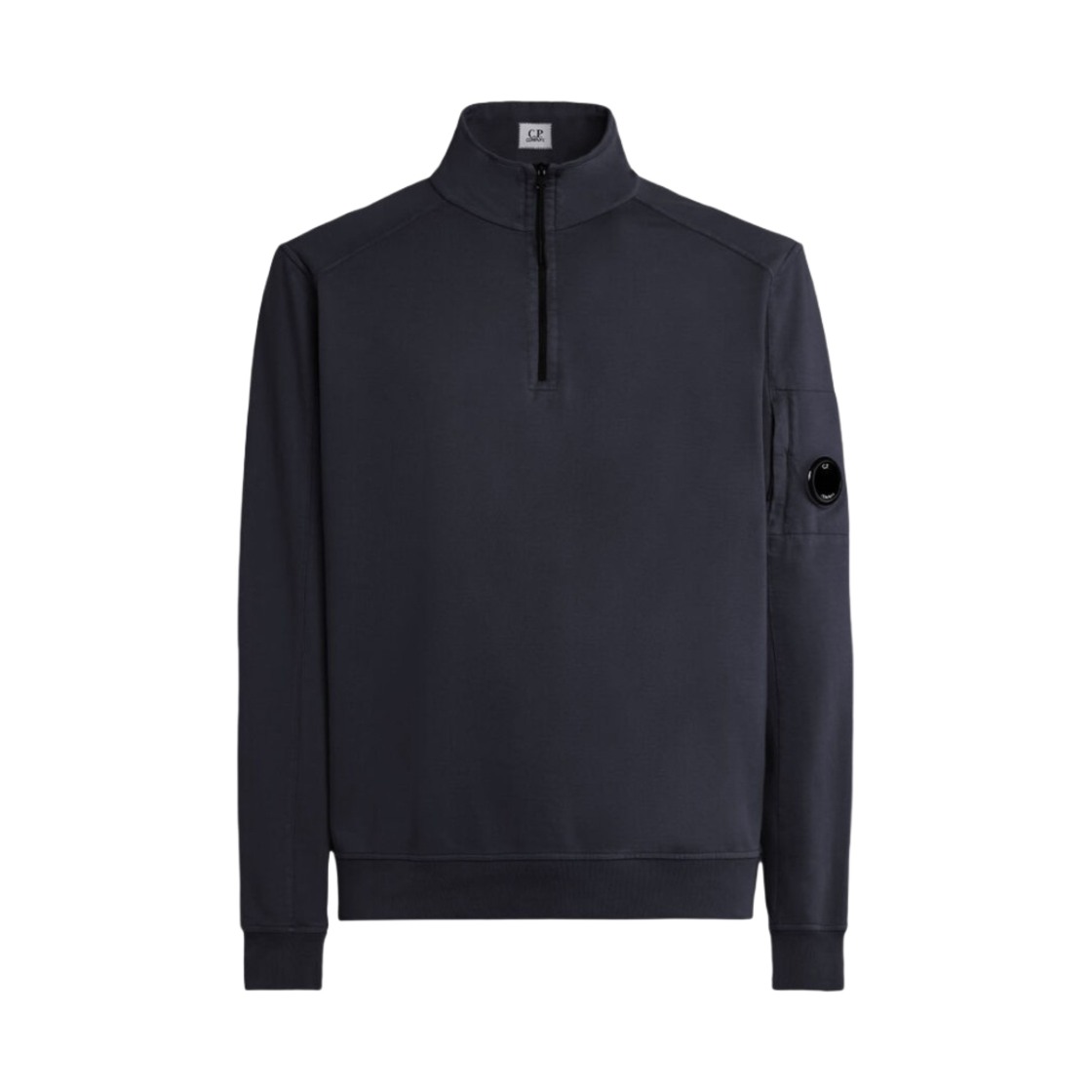 C.P. 컴퍼니 라이트 플리스 하프 지퍼 스웨트셔츠 토탈 이클립스 블루 - 23FW(C.P. Company Light Fleece Half Zipped Sweatshirt Total Eclipse Blue - 23FW) - 1