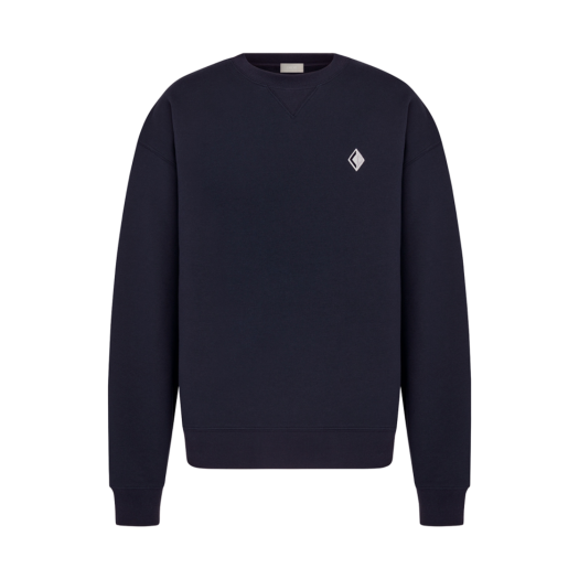 Dior CD Diamond Oversized Sweatshirt Navy Blue Organic Fleece