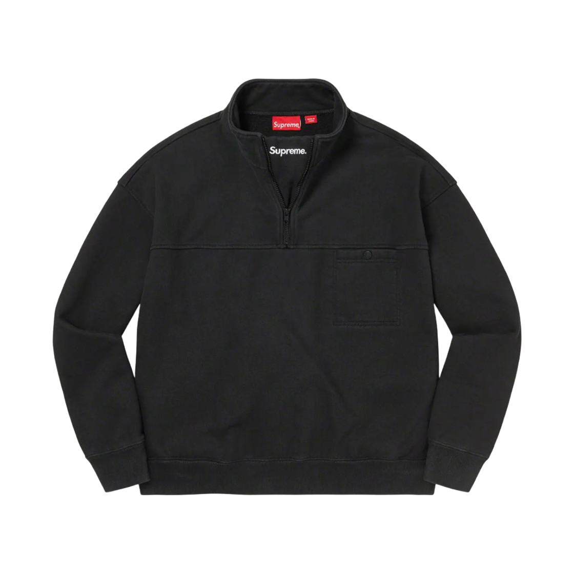 슈프림 워시드 하프 집 풀오버 블랙 - 22FW(Supreme Washed Half Zip Pullover Black - 22FW) - 1