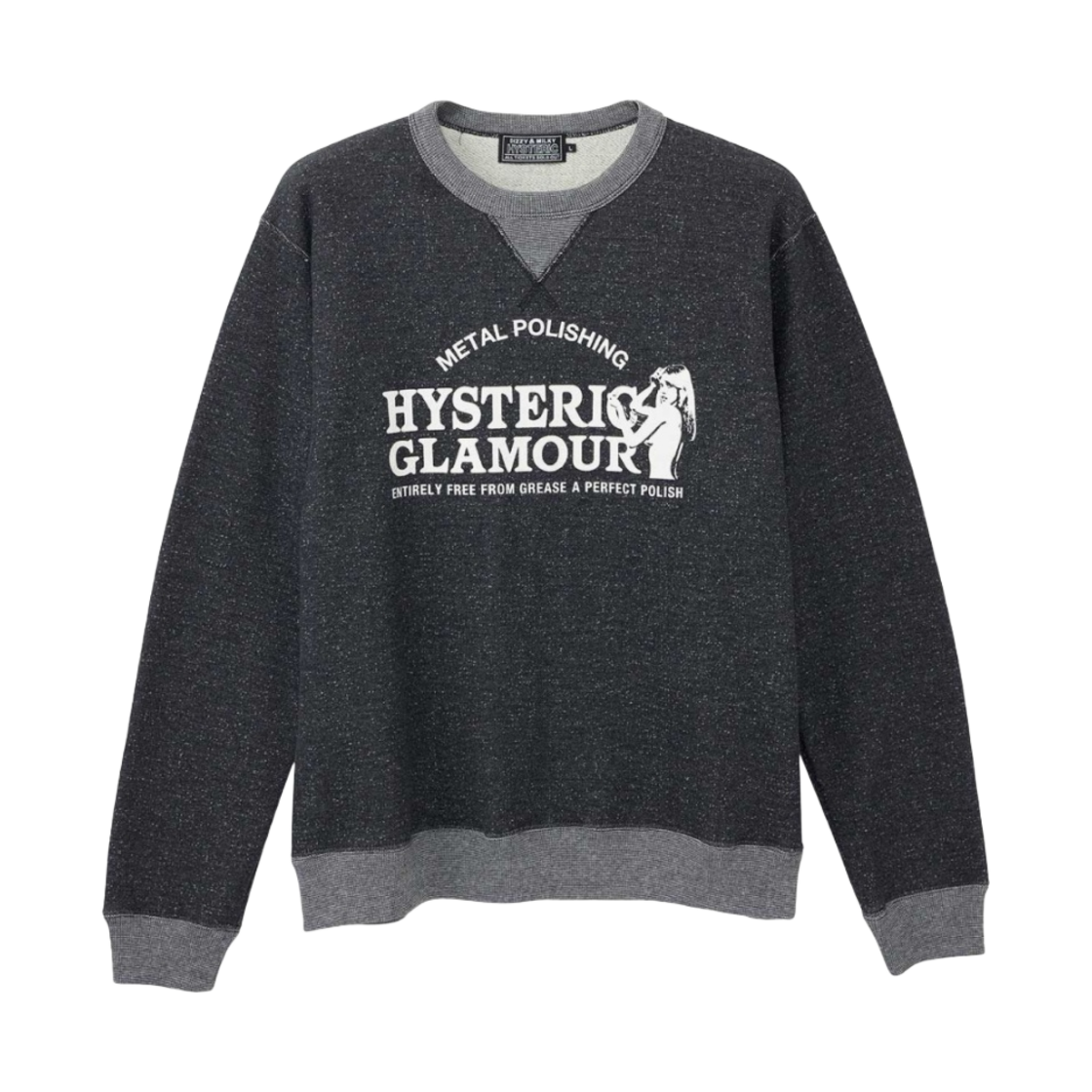 히스테릭 글래머 메탈 폴리시 스웨트셔츠 블랙(Hysteric Glamour Metal Polish Sweatshirt Black) - 1