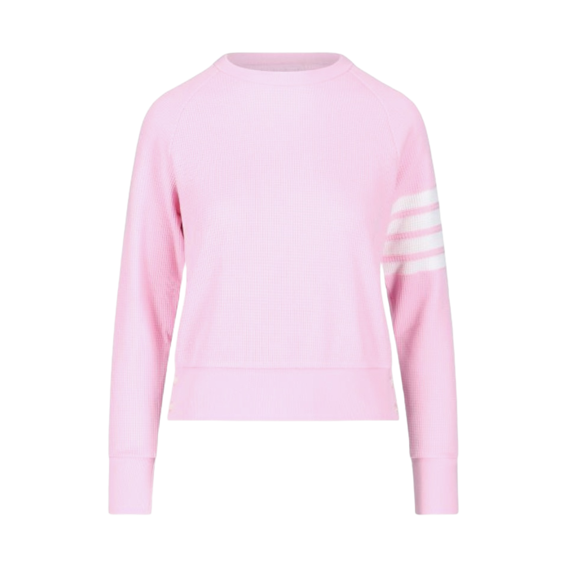 FJT113A-06452-680 (W) Thom Browne Waffle 4-Bar Raglan Sweatshirt Light Pink