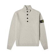 Stone Island 532A3 Half Zip Lambswool Sweater Dove Grey - 20FW