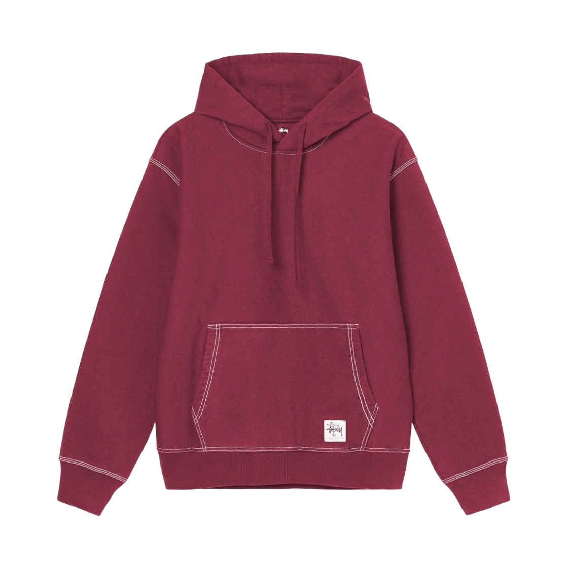 스투시 콘트라스트 스티치 라벨 후드 베리(Stussy Contrast Stitch Label Hoodie Berry) - 1