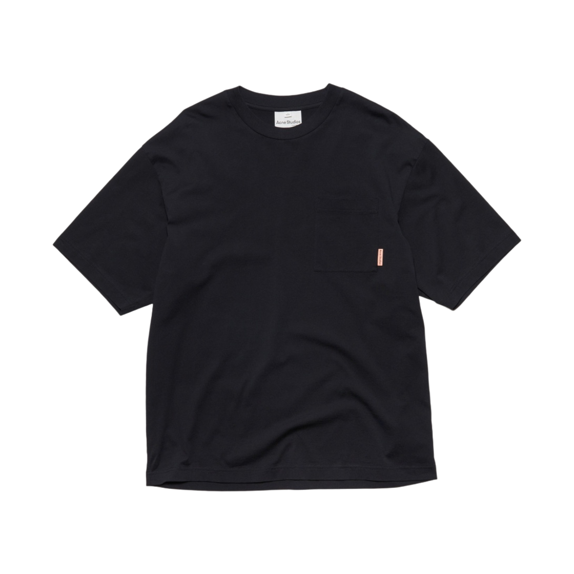 아크네 스튜디오 핑크 라벨 코튼 포켓 티셔츠 블랙(Acne Studios Pink Label Cotton Pocket T-Shirt Black) - 1