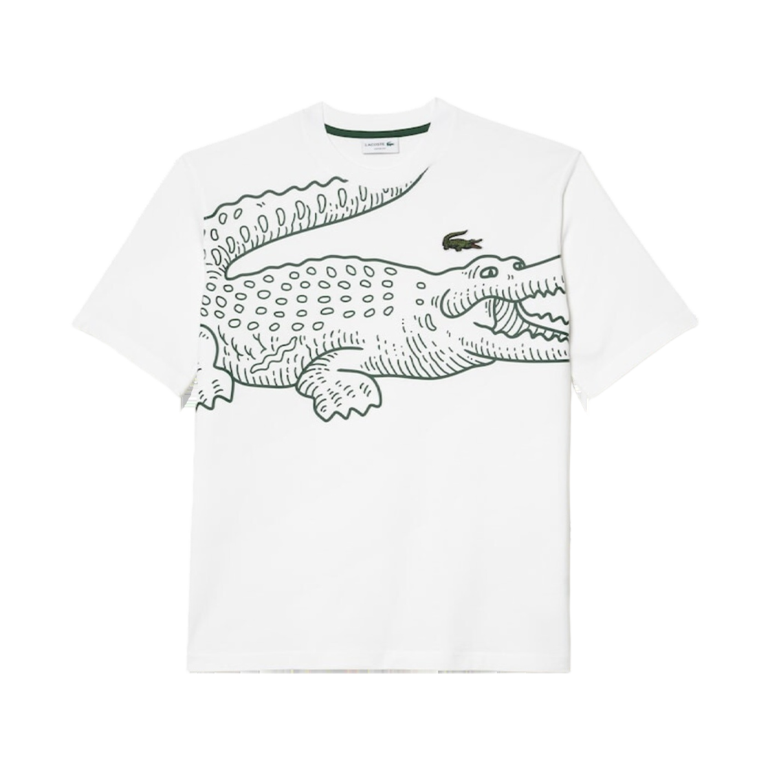 라코스테 80's 빅 크록 프린트 티셔츠 화이트(Lacoste 80's Big Croc Print T-Shirt White) - 1